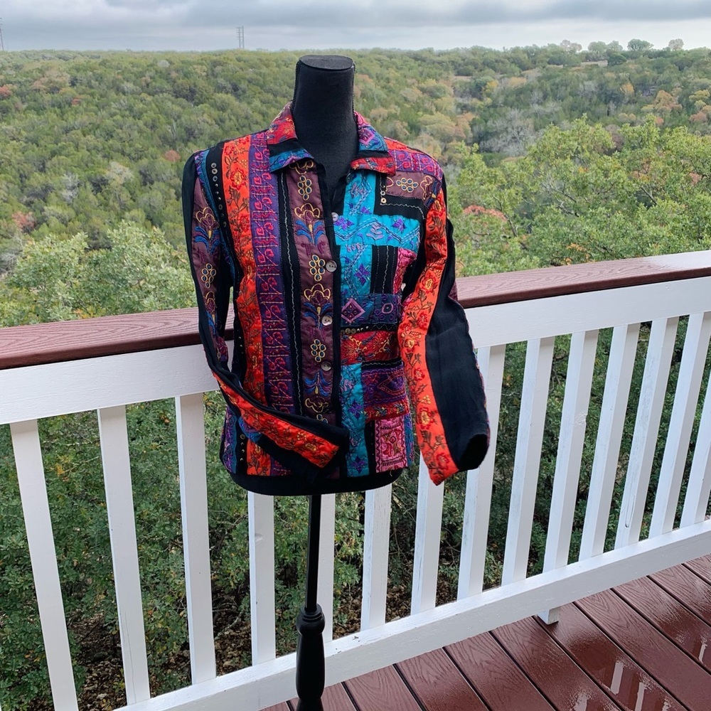 Chico’s 90’s Embroidery Patchwork Jacket‎ - image 3